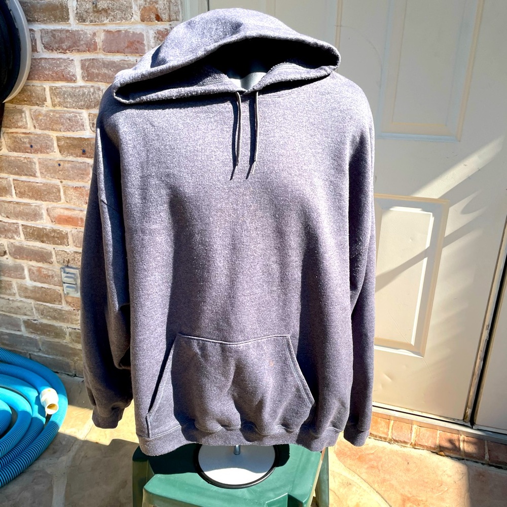 Hanes, Gray, Long Sleeve, Hoodie, Size 2XL